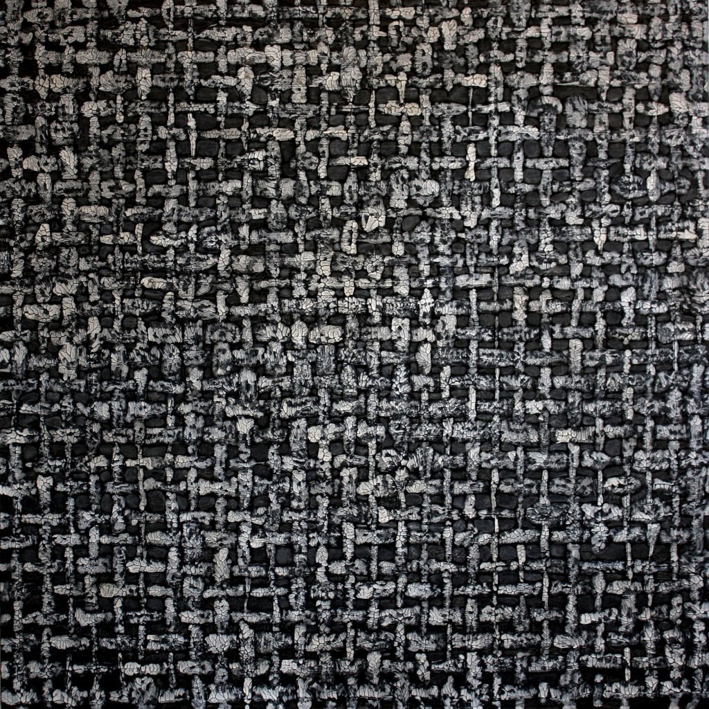 Vlechtwerk, 2013 Gemengde techniek op paneel 122x122cm.